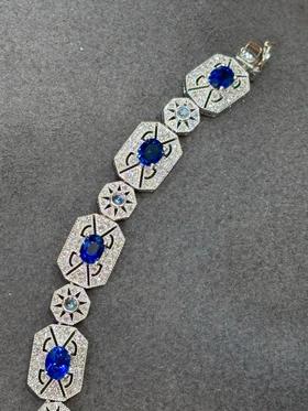 4ct刻面蓝宝石手链