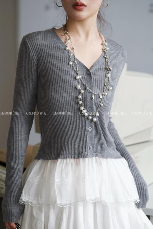 【门店同款】ENJOY春季“盐貌似糖”蕾丝拼接针织衫 161897699 商品图2