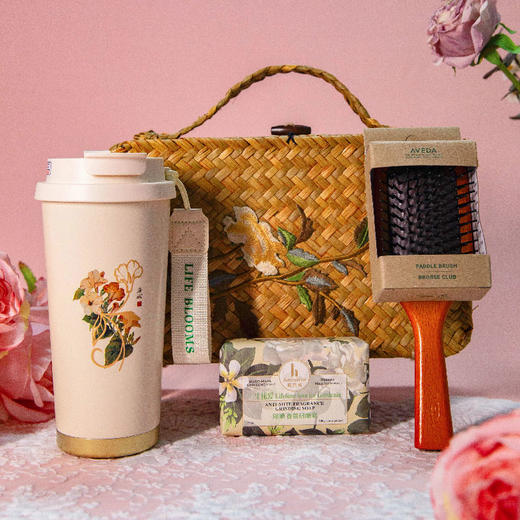 羽诗制造出品 一路生花保温杯气垫梳香皂文创礼盒 商品图0