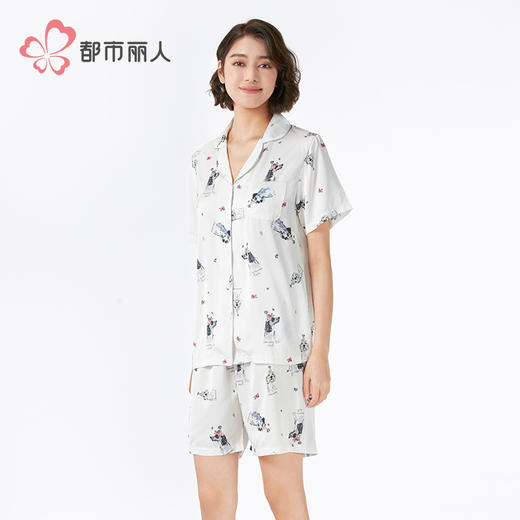 都市丽人超值精选女士特价棉质短袖套装薄冰雪丝短袖类LHH1A6 商品图2