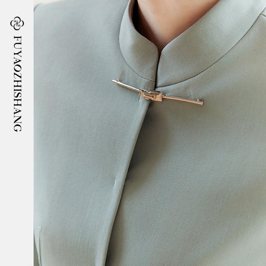 FUYAO扶摇 新中式西服女2025新款国风立领西装外套改良中式套装春 商品图2