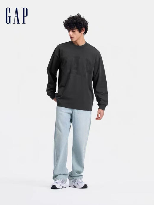 正品Gap2025新款LOGO宽松法式圈织软卫衣
秋季新款字母logo休闲长袖T恤简约百搭经典上衣
三个色 商品图2