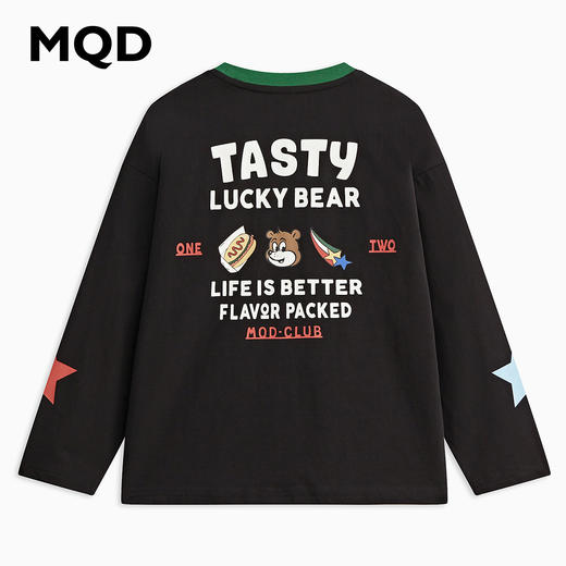 【MQD】童装男童长袖t恤春秋季款圆领儿童打底衫撞色内搭上衣 商品图2