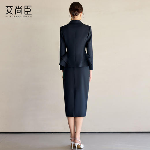 艾尚臣藏青色时尚套装女职场正装春季新款前台高级感职业装工作服 商品图4