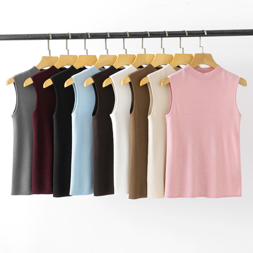 【高品质私服】【扬子精纺羊毛四平半高领背心】德国斯托尔16针细针加工，针法细腻平整YS88089-CC 商品图0