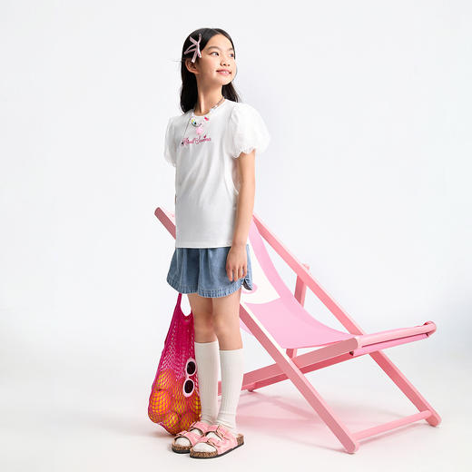 女童速干圆领短袖针织衫夏季新款安奈儿童装EG521118 商品图8