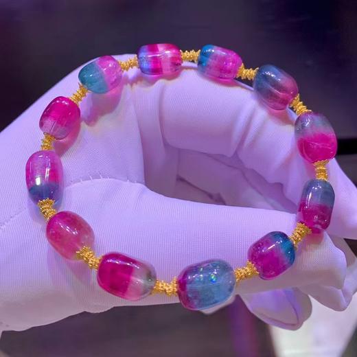 8mm-9mm单圈原矿西瓜碧玺手链 商品图1