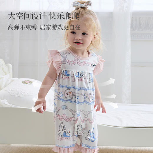 Domiamia女宝宝短袖连体衣夏季衣服女童睡衣婴儿夏天薄款背心爬服 商品图2