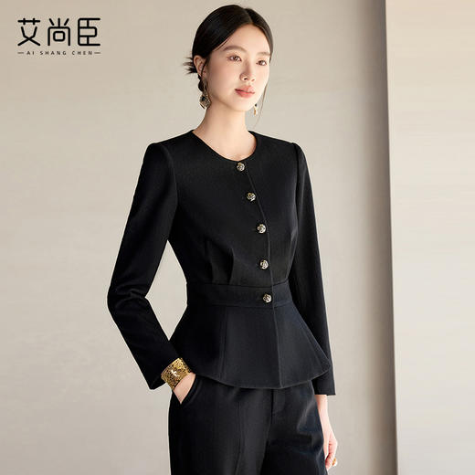 艾尚臣高端西装外套女黑色职业装酒店珠宝店前台西服正装工作服春 商品图0