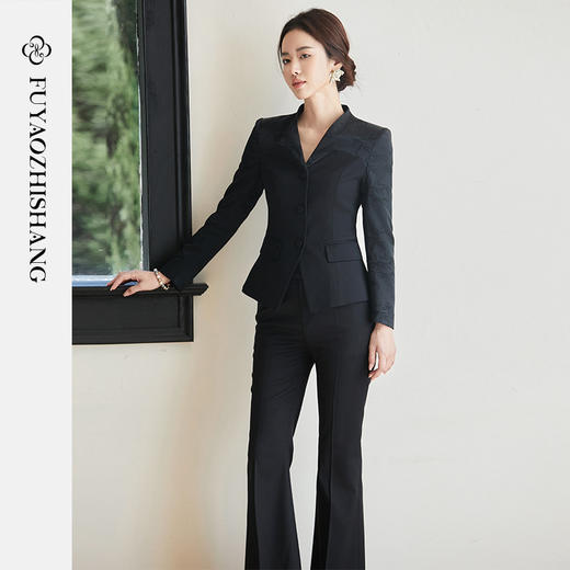 FUYAO扶摇 国风提花时尚套装女2025早春新款长袖西装【定制款不退换】 商品图1