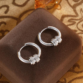 子佩集S925银【温柔晚晚】耳环【EZ-1587】纯银原创2扣环圆环2502