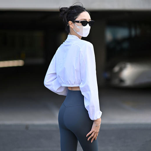 Beemen梭织短款外套拉链运动开衫女 棒球领薄款瑜伽上衣 弹力收腰超显瘦还防晒 商品图1