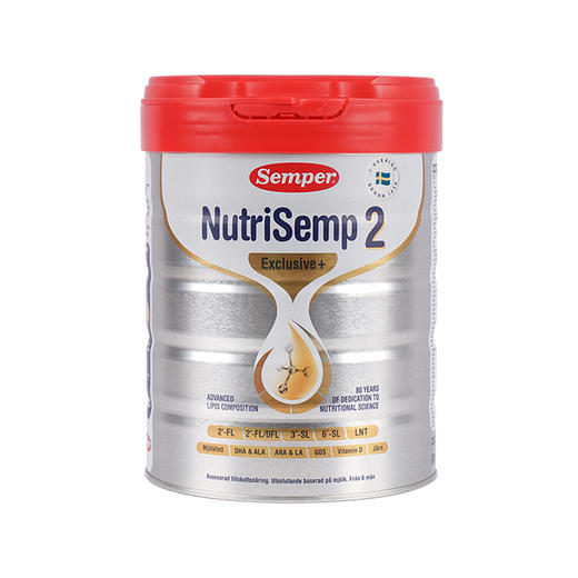 森宝（Semper）白金版5HMO 婴幼儿配方奶粉2段（6月以上） 800g 商品图0