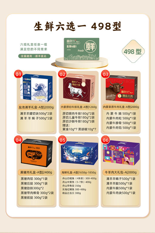 鑫鲜礼生鲜六选一（卡册） 商品图1
