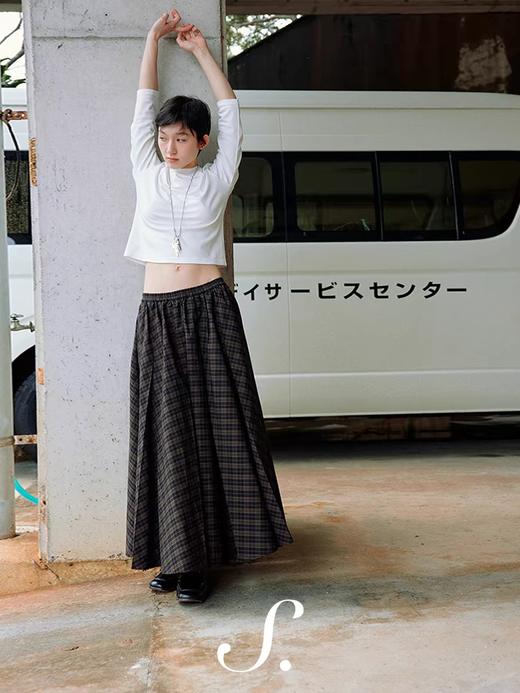 shyshystill/shy2024011020/知识分子两色色织棉半裙 商品图3