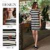 OLrain欧芮儿法式2025夏季新款条纹休闲时尚连衣裙小个子显瘦长裙 商品缩略图2