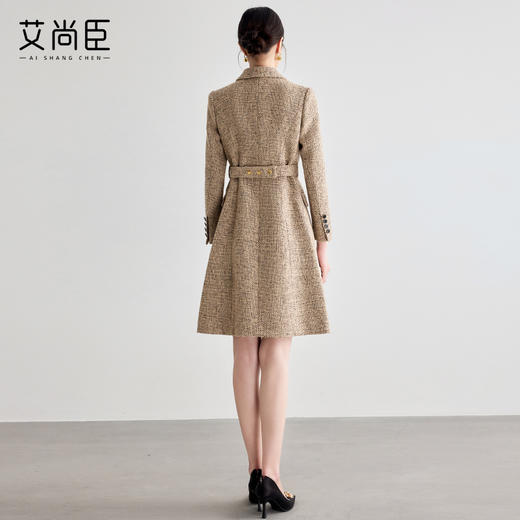艾尚臣咖色西装连衣裙女2025新款气质正装高级感收腰职业装冬季厚 商品图4