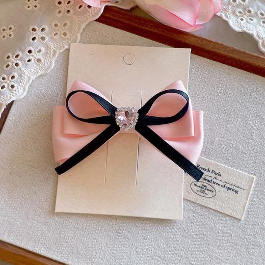 粉色可爱爱心蝴蝶结发夹 商品图0