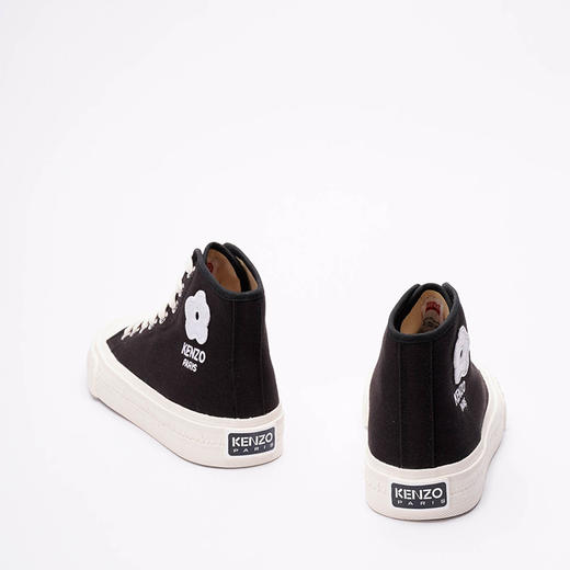 KENZO 高田贤三 女士徽标贴花棉质高帮运动鞋 黑色 FE52 SN025 F72 99 商品图2