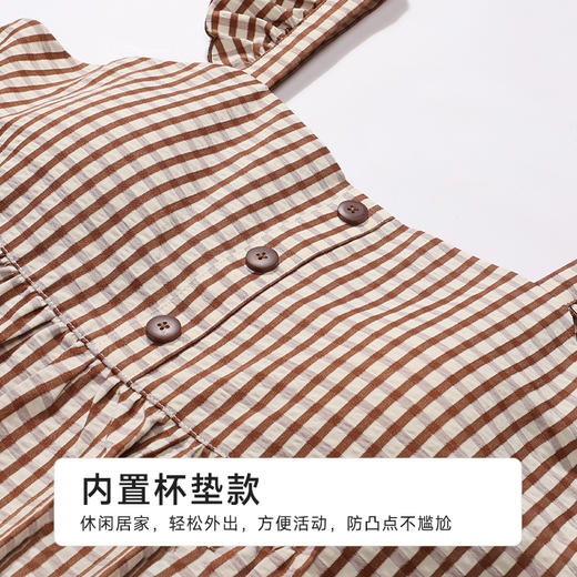 都市丽人舒适外出女士梭织棉背心套装薄梭织色织格无袖类LHH2E6 商品图7