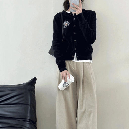 澄鱼生活小雏菊开衫 | 面料舒适柔软 软糯质感 温柔百搭 三色可选 商品图5