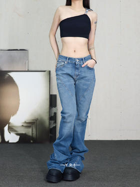 Rick Owens Drkshdw | HOLLYWOOD斜裁牛仔裤