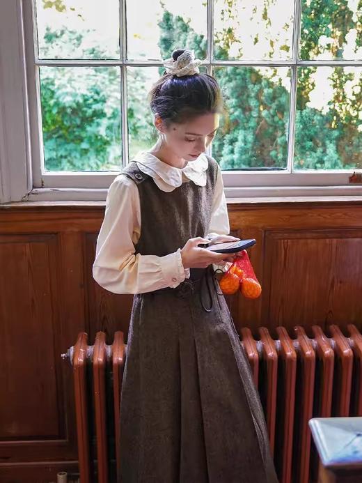 浮生八记/24D140/提花花瓣领袖重工套头花朵扣古典衬衫 商品图4