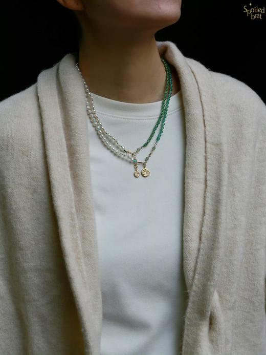 SpoiledBrat Jewelry珍珠磷灰石极光吊坠项链 商品图4