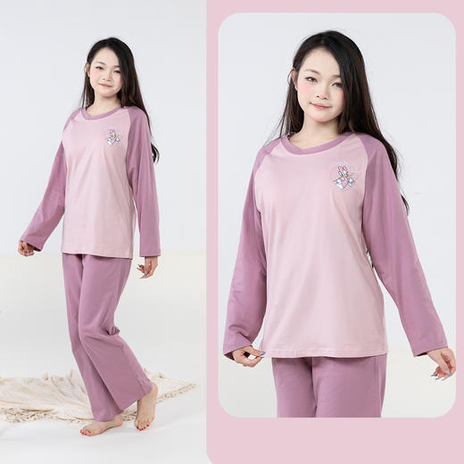 迪士尼新款纯棉家居服套装长袖长裤睡衣两件套插肩袖可外穿百搭打底ZD3CY003 商品图2