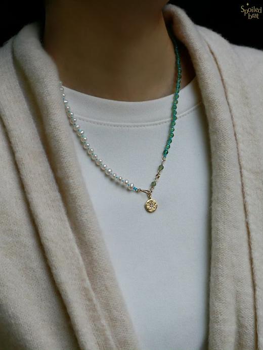SpoiledBrat Jewelry珍珠磷灰石极光吊坠项链 商品图3