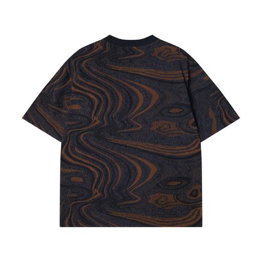 T2630夏季高级感新款美式抽象撞色圆领短袖T恤小众设计百搭宽松上衣 商品图5