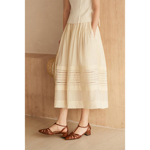 HeyDress法式天丝半身裙女夏季高腰伞摆设计感蛋糕裙高级气质裙子 商品图3