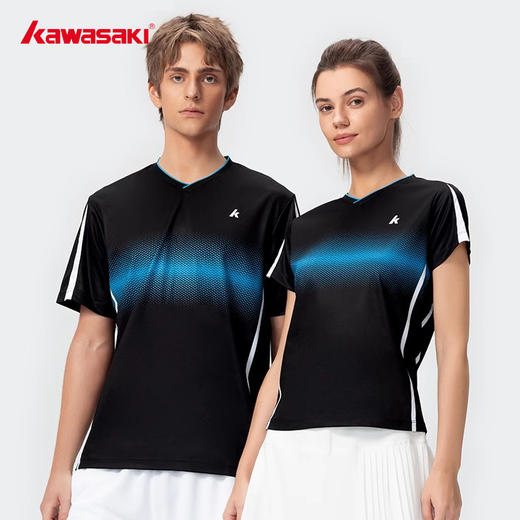 川崎 男女同款 V领短袖T恤 K1C02-C1027/K1C02-C2027 商品图1