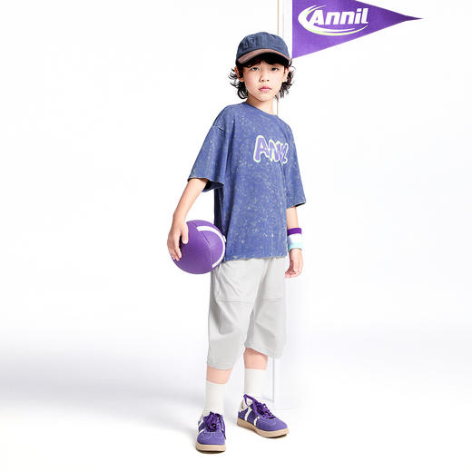 男童全腰液氨针织七分裤夏季新款安奈儿童装实体店同款AB526646 商品图3