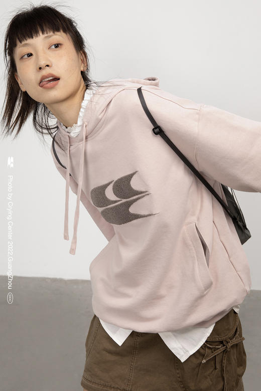 CryingCenter 3C LOGO毛巾绣经典基础款连帽卫衣哭喊中心 商品图5