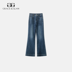 Grace&Glam 高级感复古莱赛尔显瘦微喇牛仔裤