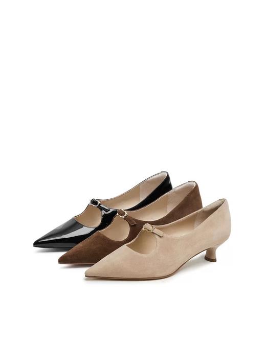 Joy&peace真美诗 赫本2025春季新款气质尖头玛丽珍单鞋猫跟高跟鞋女YCQ02AQ5 商品图0