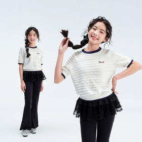 笛莎Deesha青少年女童毛衫2025夏季女童圆领毛衫