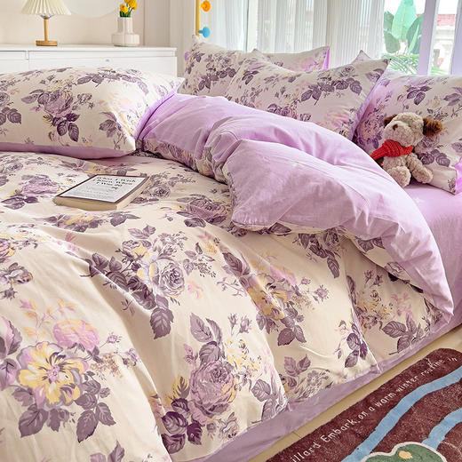 【商场千元 全棉印花四件套】A类母婴 纯棉小清新纯棉被套 双人宿舍学生三件套 商品图6