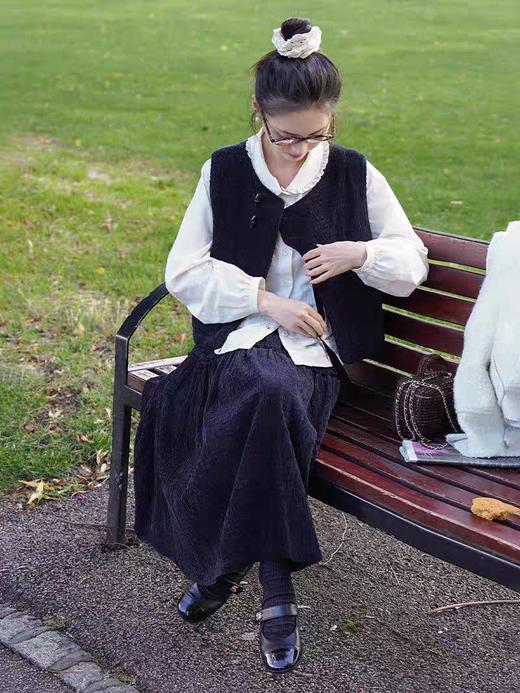 浮生八记/24D149/灯芯绒两面穿蝴蝶结系带马甲 商品图4