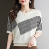 宽松短袖针织衫，圆领蝙蝠袖女上衣13-6859 商品缩略图2