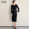 艾尚臣黑色圆领西装套裙2025新款气质优雅高端粗花呢小香风套装女 商品缩略图2