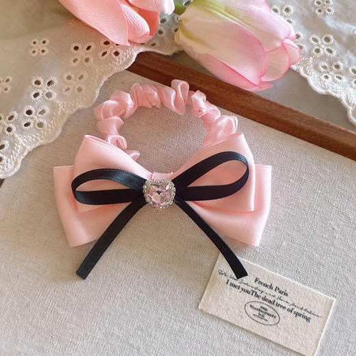 粉色可爱爱心蝴蝶结发夹 商品图1