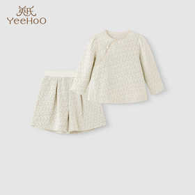 英氏套装春秋女童长袖短裤两件套2025新款洋气YRABJ1R017A