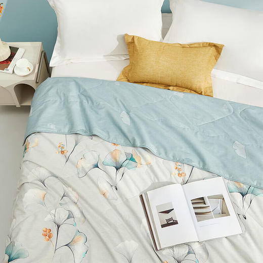 【分仓直发包邮】罗莱月冉晓杏全棉水洗蚕丝夏被200*230cm 商品图2