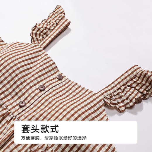 都市丽人舒适外出女士梭织棉背心套装薄梭织色织格无袖类LHH2E6 商品图4