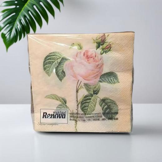 RENOVA古典玫瑰黑标餐巾纸 20张/包 商品图0