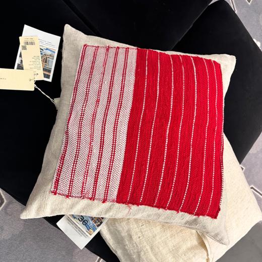 【林栖设计小店】东阳植物染裂织拼布方形抱枕LX1925019（预售十天） 商品图0