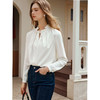 OLrain欧芮儿法式白色长袖衬衫女春季2025新款通勤气质荷叶边上衣 商品缩略图3