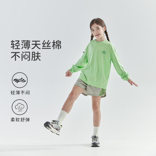 cicochild 2025年夏季新款中大女童轻薄长袖T恤亲子款天丝棉上衣 商品图1